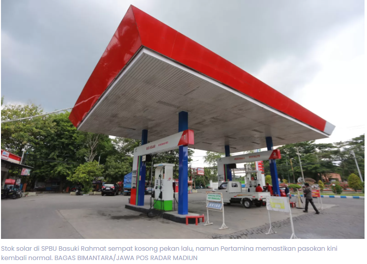 Pertamina Pastikan Stok Solar Aman, Tak Ada Kelangkaan di Madiun