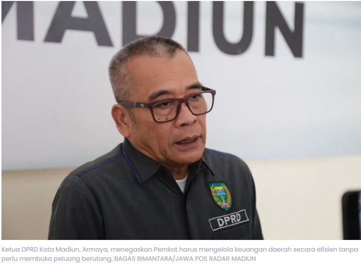 TKD Kota Madiun Dikepras Rp 183 Miliar, DPRD Tegaskan Tak Perlu Berutang