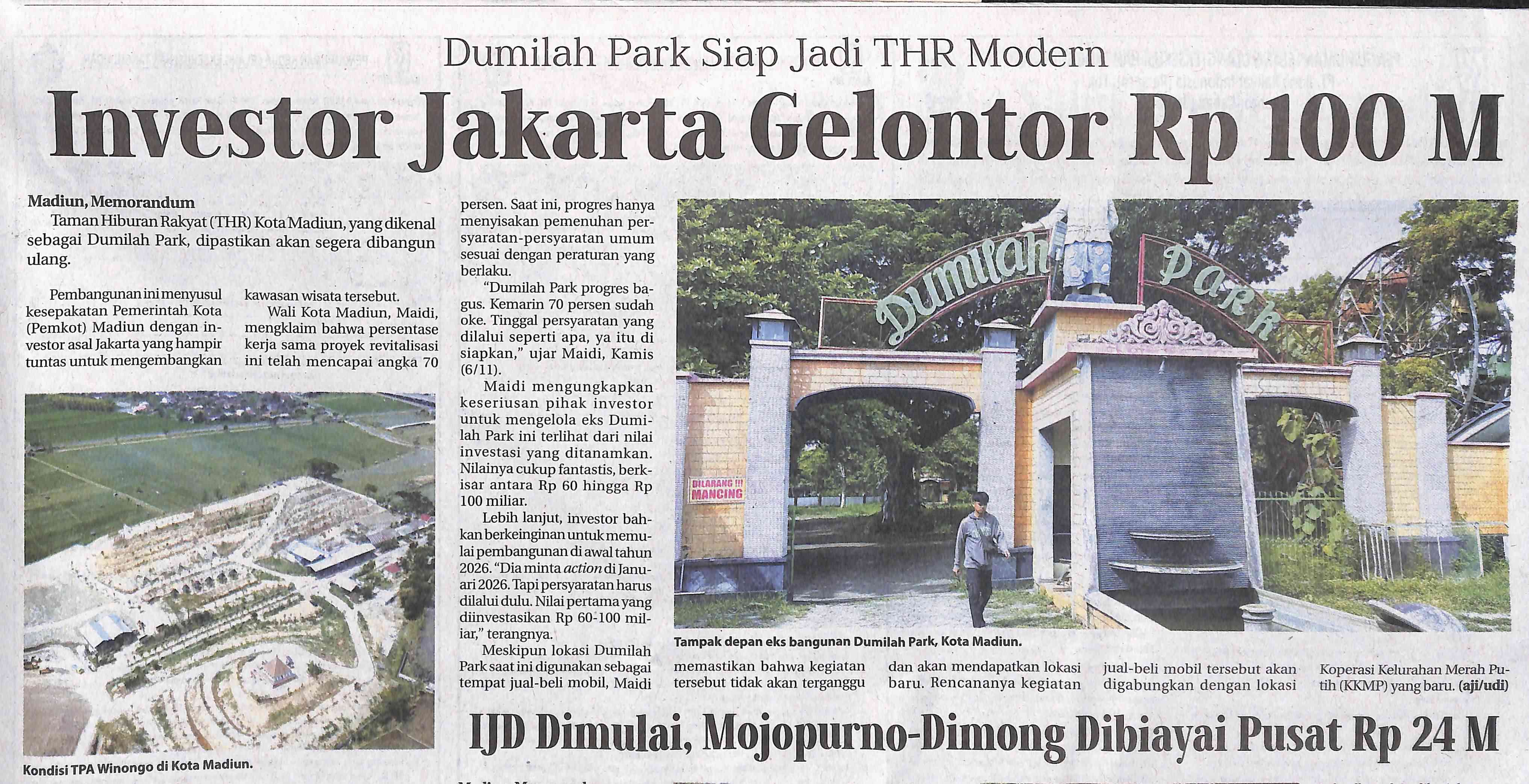 Dumilah Park Siap Jadi THR Modern Investor Jakarta Gelontor Rp100 M