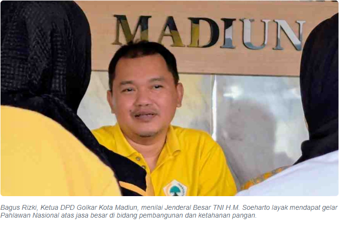 Golkar Kota Madiun Apresiasi Pemerintah Tetapkan Soeharto Pahlawan Nasional