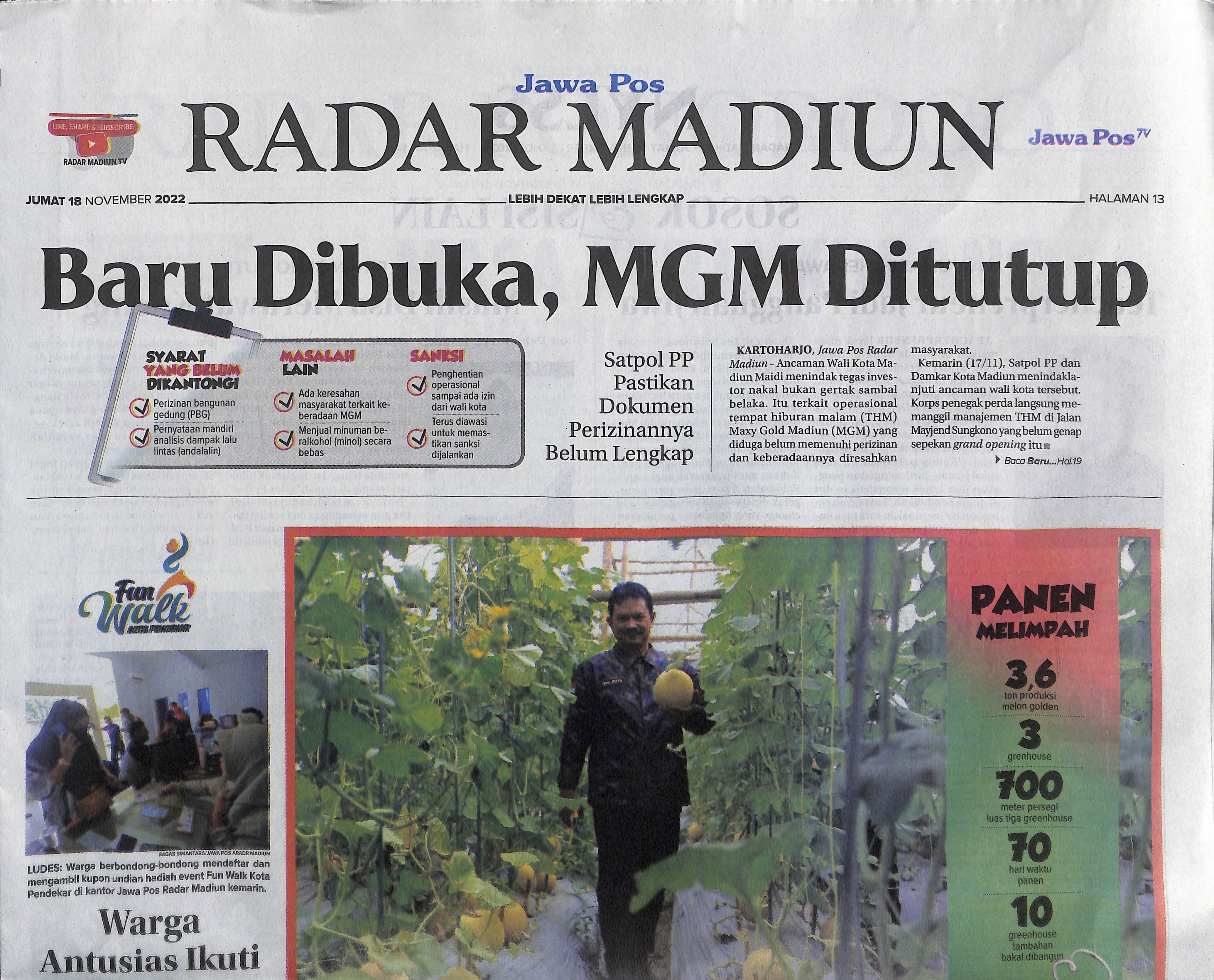 Baru Dibuka, MGM Ditutup, Satpol Pastikan Dokumen Perizinannya Belum Lengkap