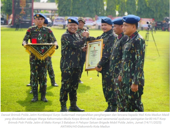 Wali Kota Maidi dinobatkan jadi Warga Kehormatan Muda Korps Brimob