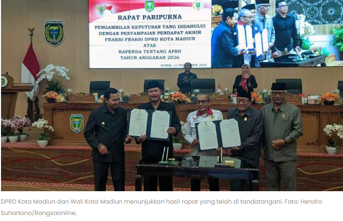 DPRD Kota Madiun Percepat Raperda APBD Tahun Anggaran 2026