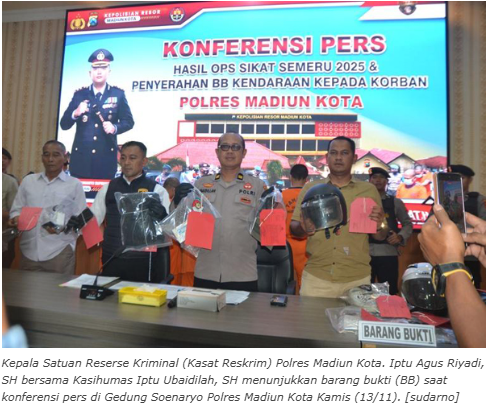 Polres Madiun Kota Ungkap 6 Kasus Selama Operasi Sikat Semeru 2025