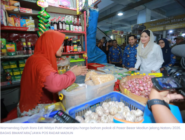 Wamendag Sidak Pasar Besar Madiun, Harga Bahan Pokok Jelang Nataru Dipastikan Aman