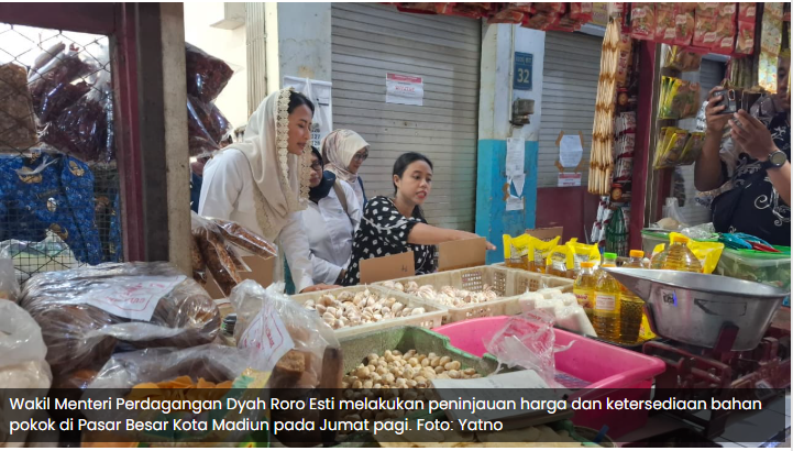 Wamendag Tinjau Pasar Besar Madiun, Pastikan Stabilitas Harga Jelang Nataru