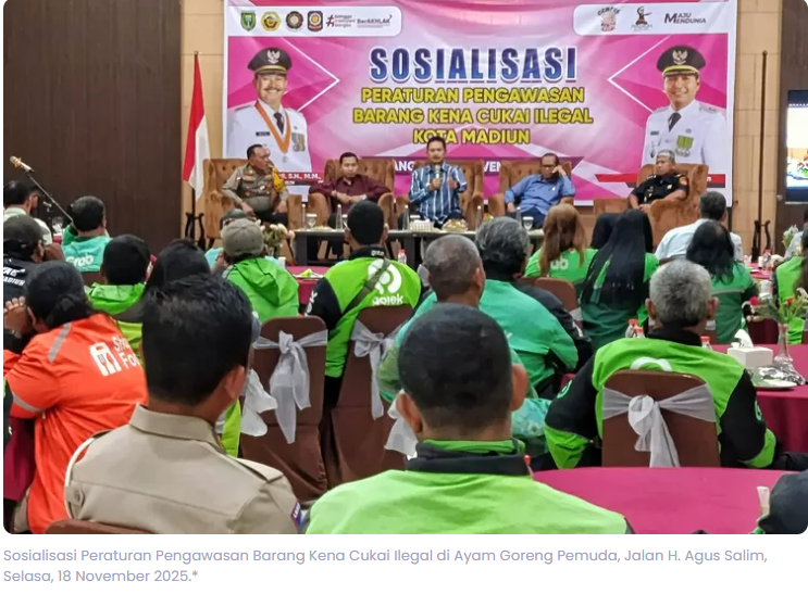 Wali Kota Madiun Minta Ojol Ikut Awasi Peredaran Rokok Ilegal, Laporkan Jika Menemukan