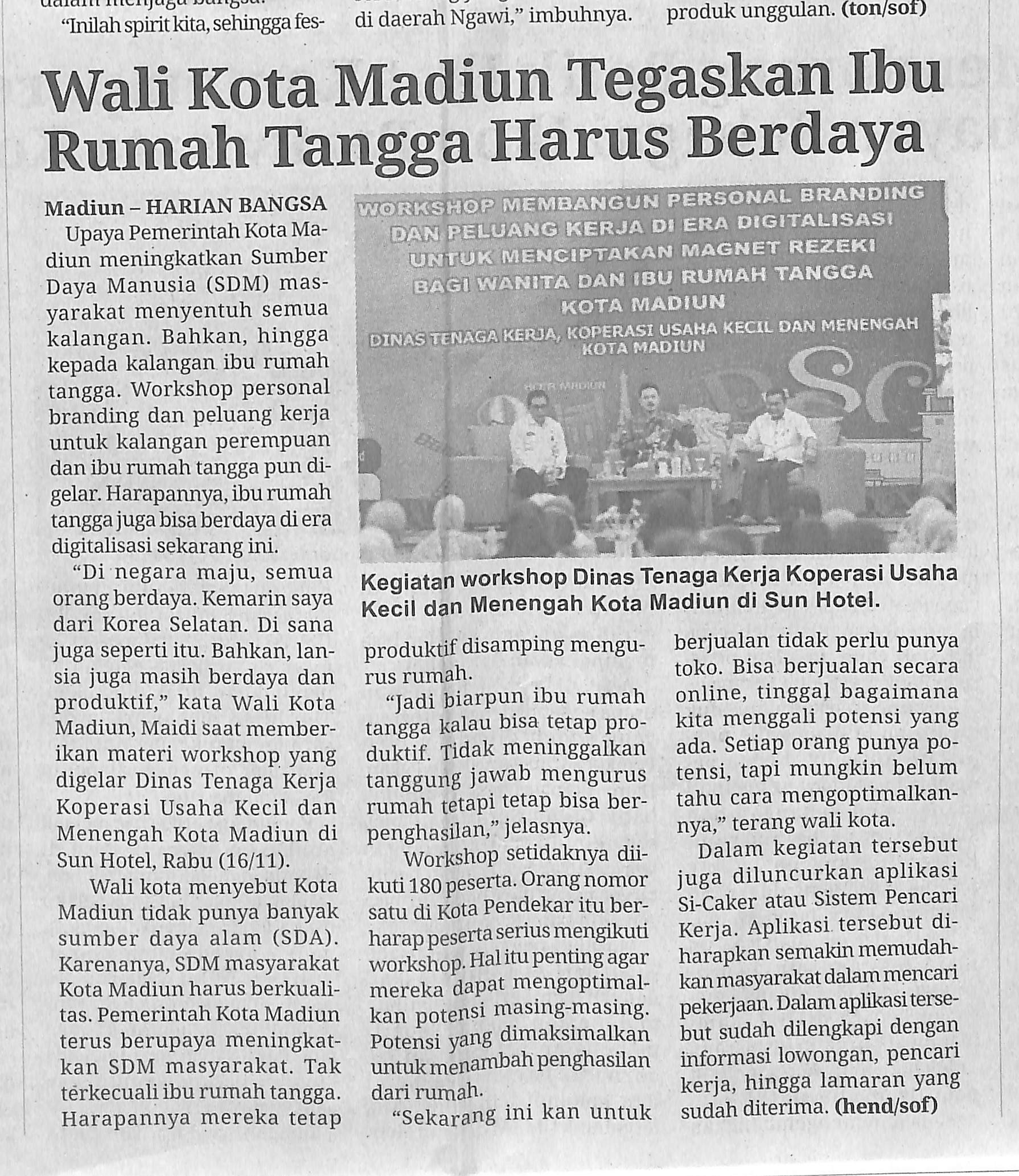 Walikota Madiun Tegaskan Ibu Rumah Tangga Harus Berdaya