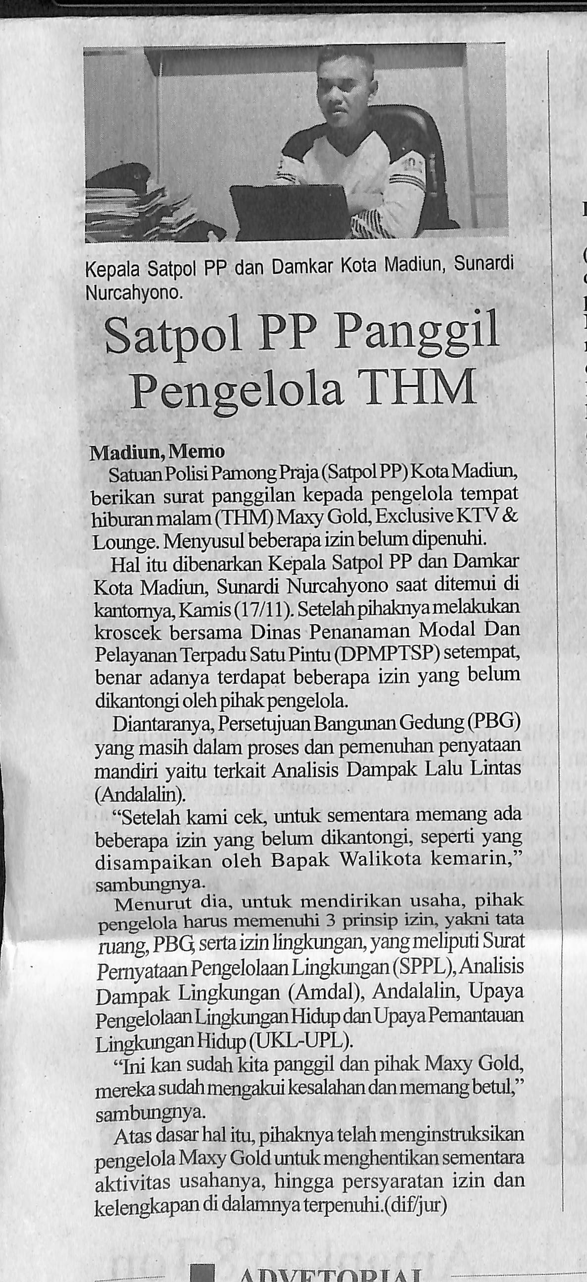Satpol PP Panggil Pengelola THM