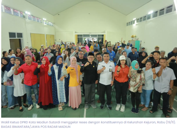 Reses Wakil Ketua DPRD Kota Madiun Sutardi, Aspirasi Warga Didominasi Perbaikan Parit dan PJU