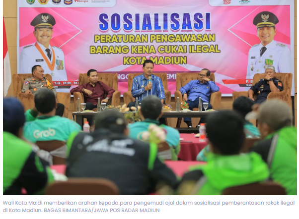 Pemkot Madiun Gandeng Ojol Berantas Rokok Ilegal, Wali Kota Maidi: Jadi Mata dan Telinga Pemerintah
