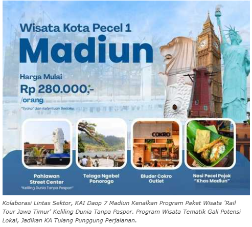 KAI Daop 7 Madiun Kenalkan Program Paket Wisata “Rail Tour Jawa Timur”