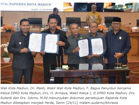 Pimpinan DPRD dan Wali Kota Madiun Sepakati Dua Raperda Ditetapkan jadi Perda