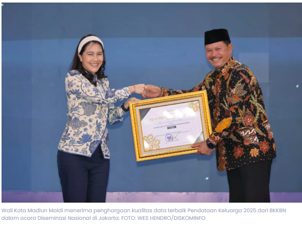Raih Penghargaan dari Kemendukbangga, Kualitas Data Keluarga Kota Madiun Terbaik se-Indonesia