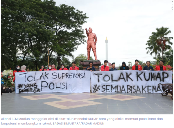Dinilai Ancam Demokrasi, Aliansi BEM Madiun Gelar Aksi Tolak KUHAP Baru