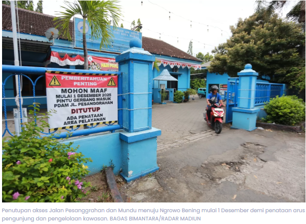 Akses Ngrowo Bening Madiun Ditutup, Mulai 1 Desember Hanya Bisa Lewat Satu Pintu
