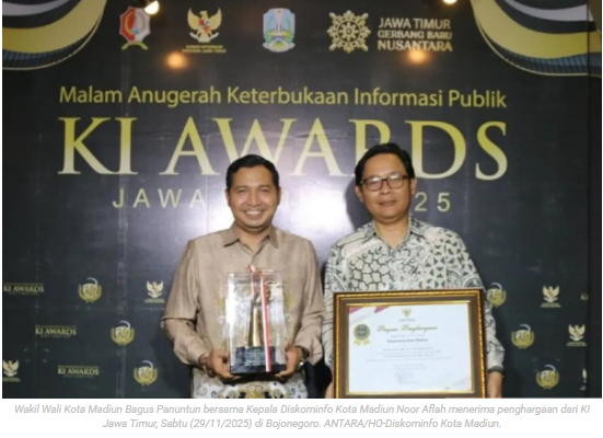 Kota Madiun raih penghargaan Badan Publik Informatif di KI Award Jatim