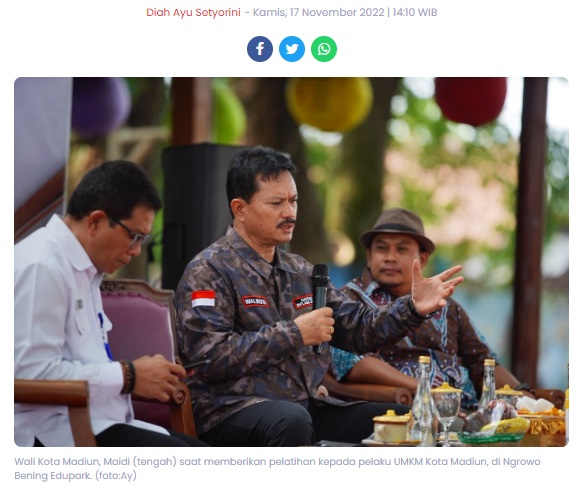 Beri Pelatihan, Wali Kota Madiun Minta Pelaku UMKM Ikuti Perubahan Dengan Berinovasi