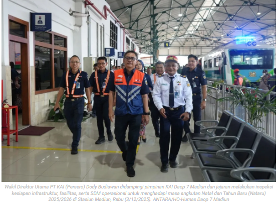 Wadirut KAI inspeksi fasilitas di Daop Madiun hadapi Nataru