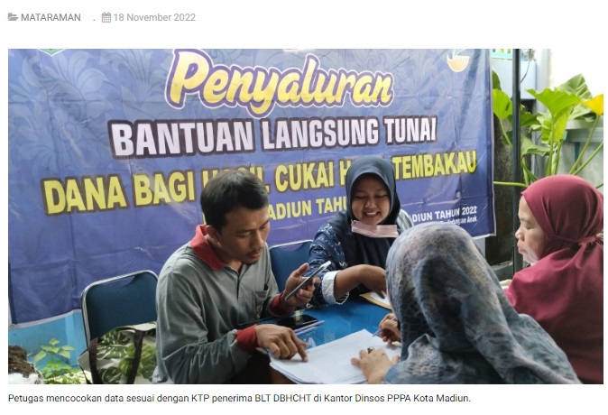 167 Buruh Pabrik Rokok di Kota Madiun Terima BLT DBHCHT 2022