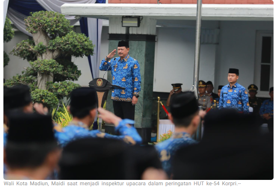 HUT Korpri, Wali Kota Madiun: Korpri Harus Kompak, Bekerja Berdasarkan Hasil Bukan Jam Kerja