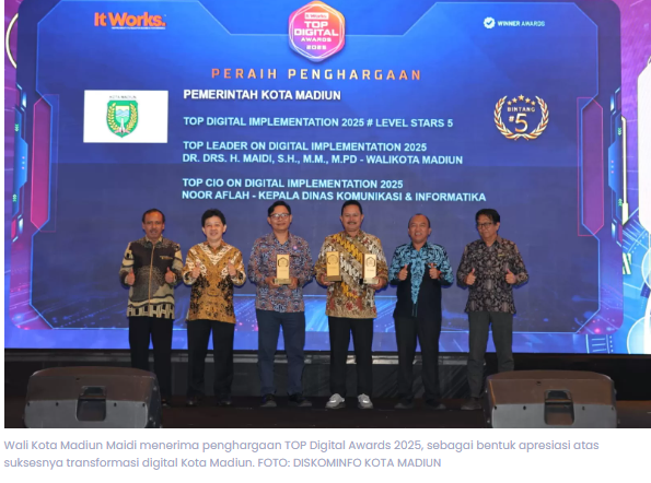 Kota Madiun Borong Penghargaan Nasional TOP Digital Awards 2025
