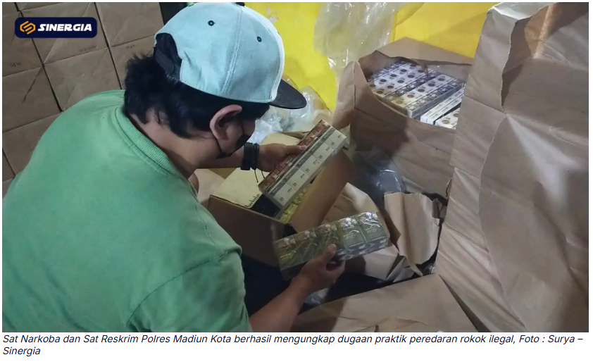 Polres Madiun Kota Bongkar Peredaran Rokok Ilegal, Empat Pekerja Diamankan
