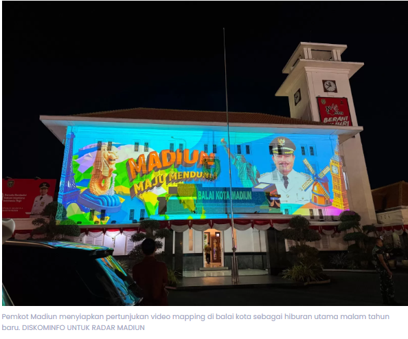 Pemkot Madiun Bakal Tampilkan Video Mapping Spektakuler di Balai Kota saat Tahun Baru 2026