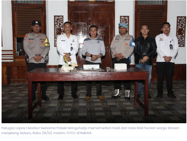 Antisipasi Gangguan Keamanan, Lapas Madiun dan Polisi Razia Kamar Warga Binaan