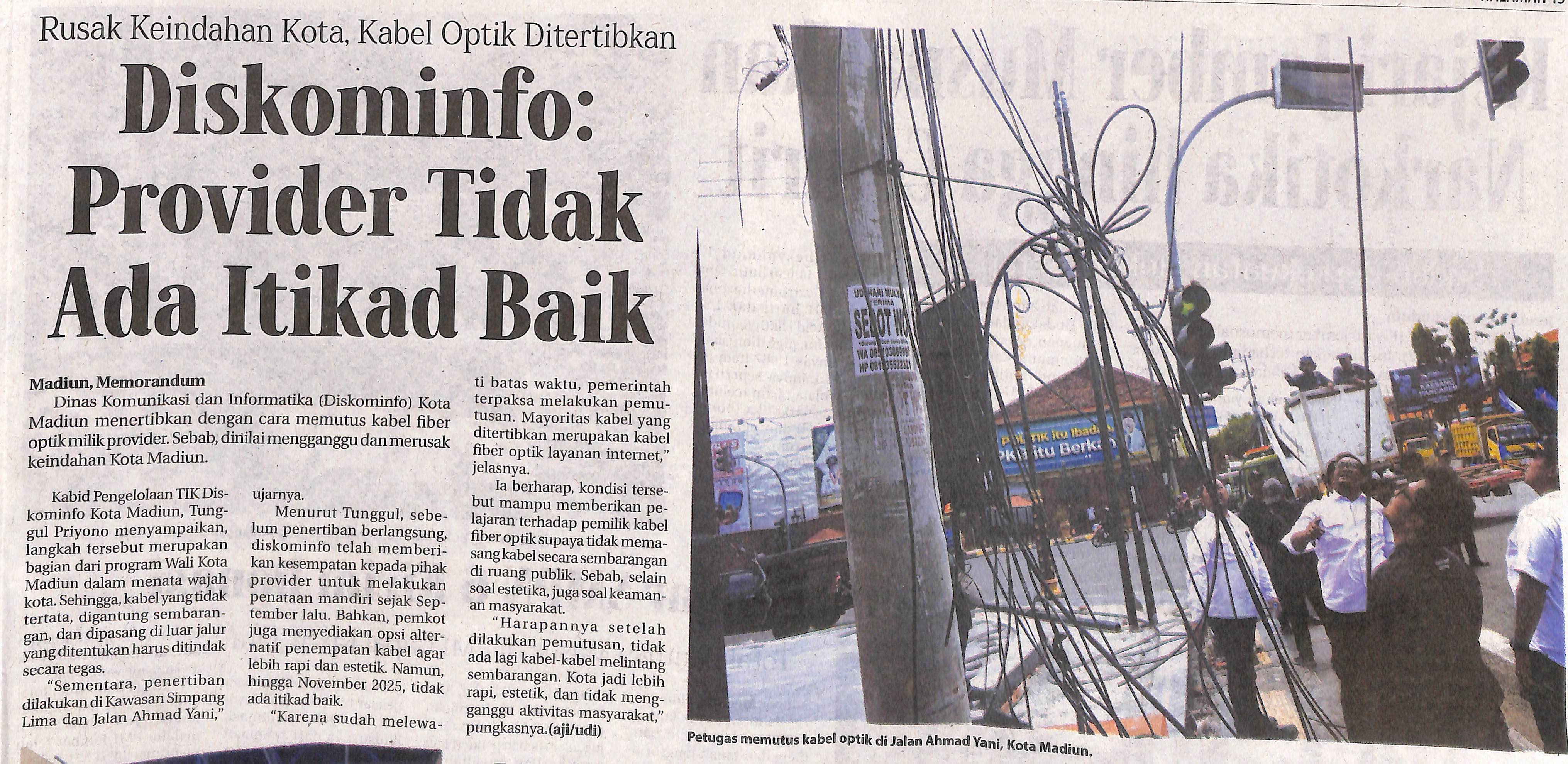 Diskominfo: Provider Tidak Ada Itikad Baik