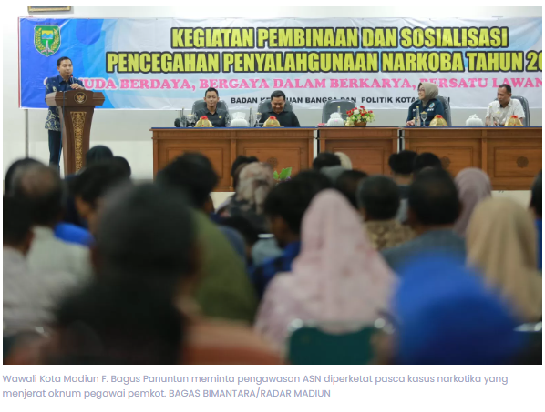 Cegah ASN Terjerat Narkoba, Wawali Kota Madiun Usulkan Tes Urine Tahun Depan