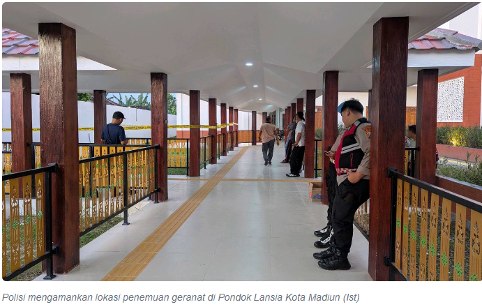 Diduga Granat Ditemukan di Pondok Lansia Klegen, Polres Madiun Kota Lakukan Pengamanan Ketat