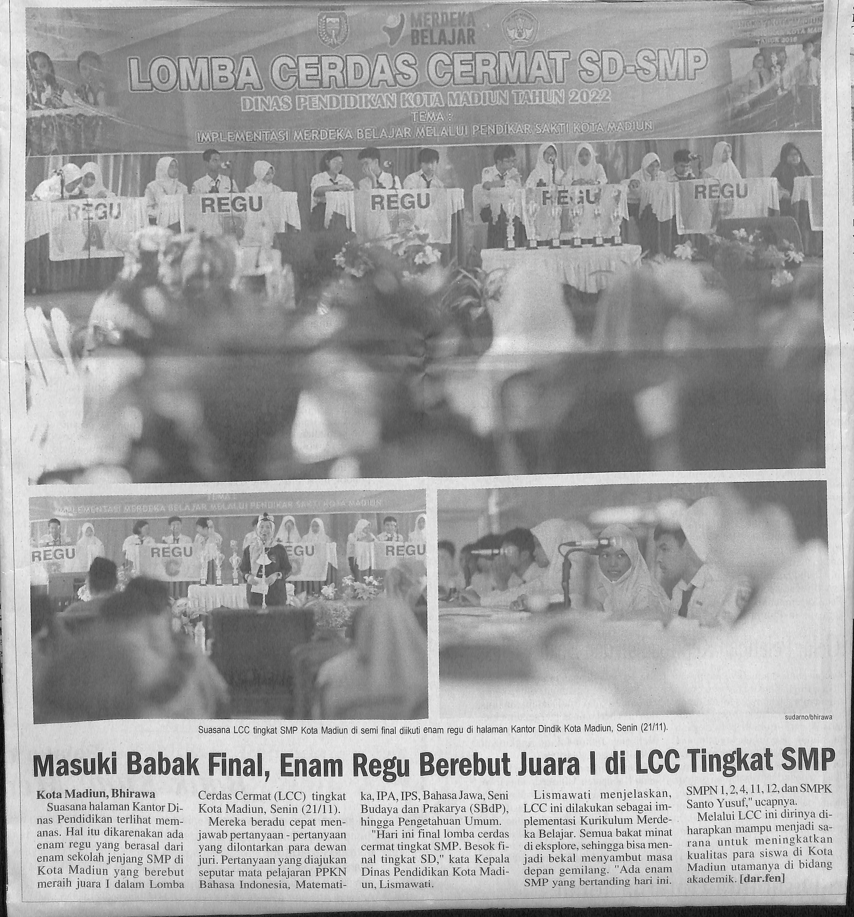 Masuki Babak Final, Enam Regu Berebut Juara I LCC Tingkat SMP