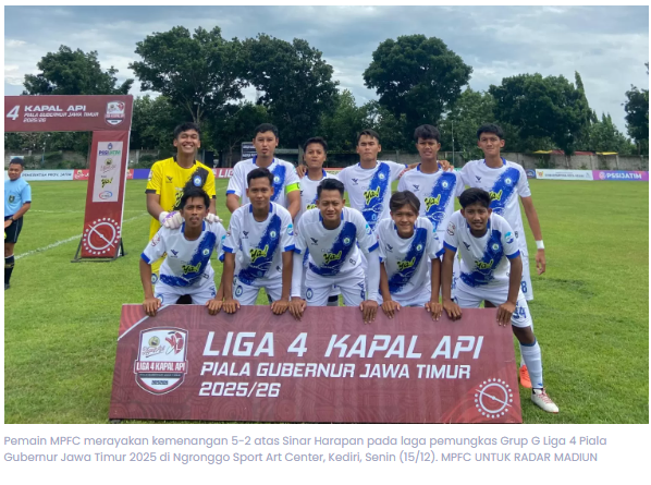 MPFC Bungkam Sinar Harapan 5-2 di Laga Terakhir Liga 4 Jatim, Septi Randy Cetak Hattrick