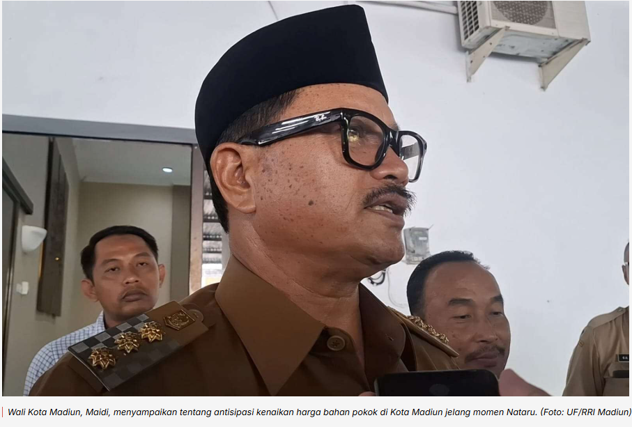 Wali Kota Madiun Pastikan Harga Bahan Pokok Stabil Jelang Nataru