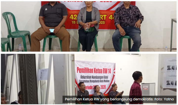 Pemilihan Ketua RW, Lingkungan Jambe Wangen Kota Madiun Digelar Demokratis Layaknya Pemilu Nasional