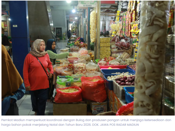 Jelang Nataru 2026, Pemkot Madiun Pastikan Stok Bahan Pokok Aman
