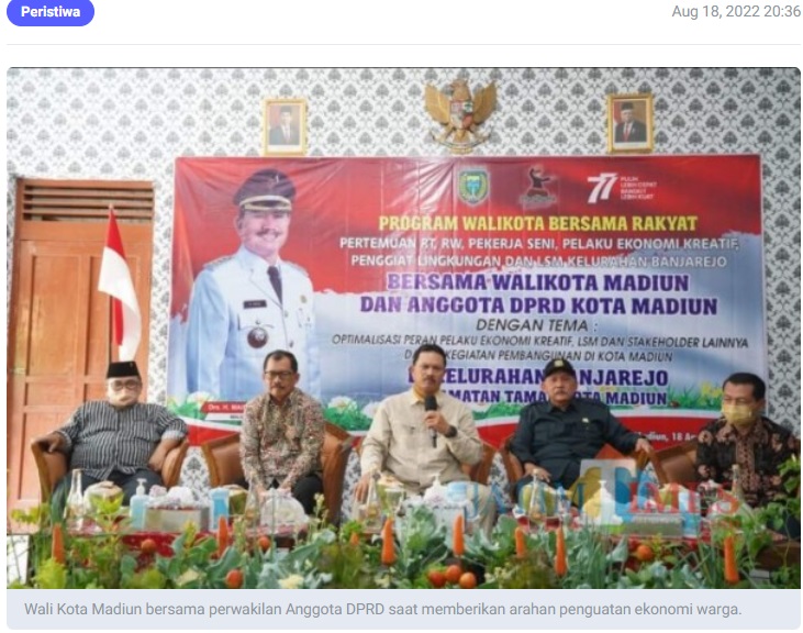 Wali Kota Madiun Bareng Anggota DPRD Ajak Pekerja Seni hingga Kelompok Pemuda Majukan Ekonomi Kreatif