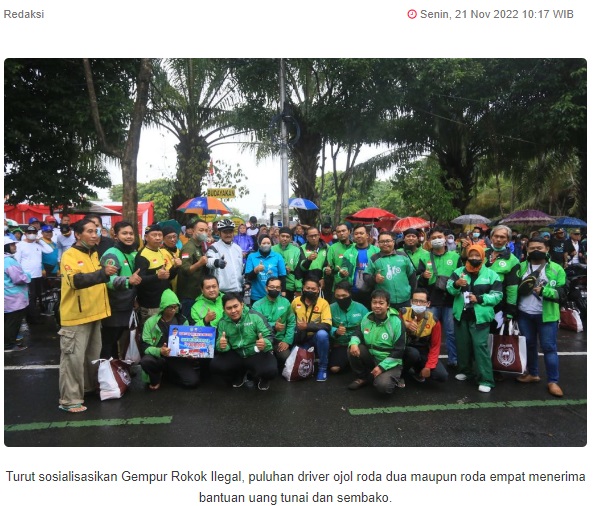 Pemkot Madiun Sosialisasikan Gempur Rokok Ilegal Melalui Branding Ojol