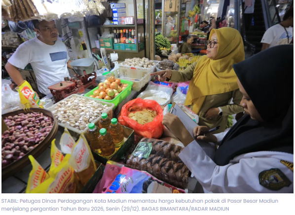 Harga Sembako Anjlok Jelang Tahun Baru, Disdag Kota Madiun Pastikan Stok Aman