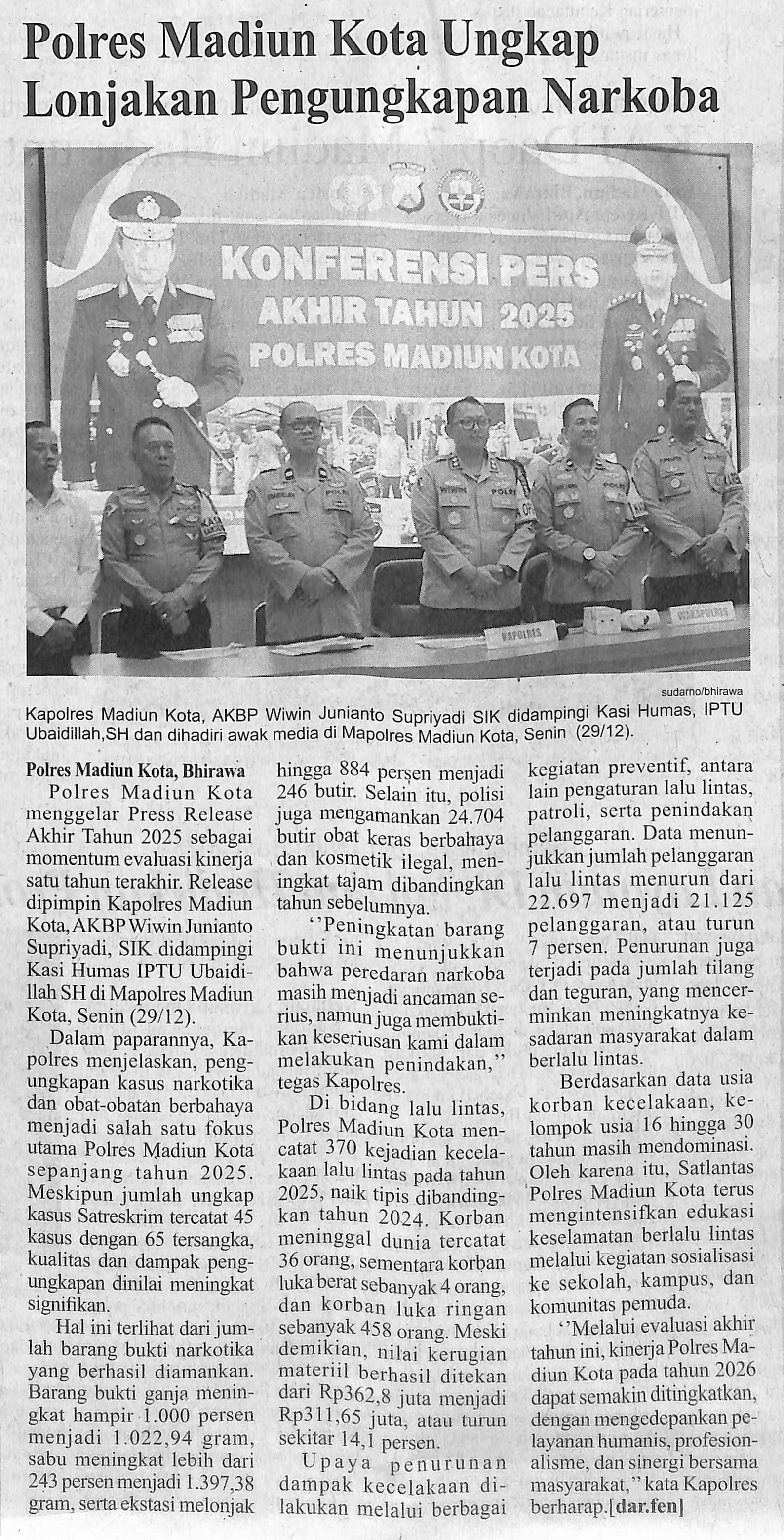 Polres Madiun Kota Ungkap Lonjakan Pengungkapan Narkoba