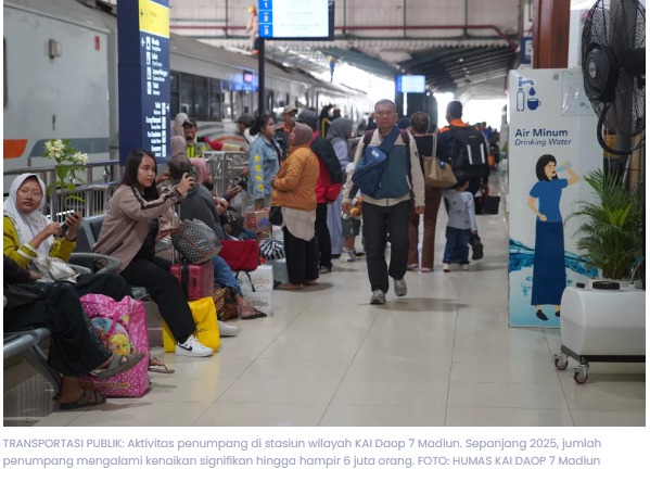 Penumpang KAI Daop 7 Madiun Tembus 5,9 Juta Sepanjang 2025