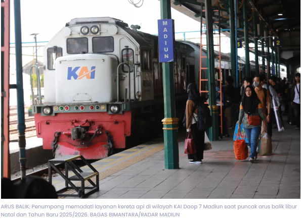 Puncak Arus Balik Nataru, Stasiun Madiun Paling Padat Penumpang