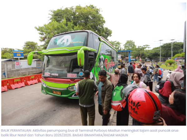 Ramai-Ramai Balik ke Perantauan, 2.674 Penumpang Tinggalkan Madiun via Terminal Purboyo