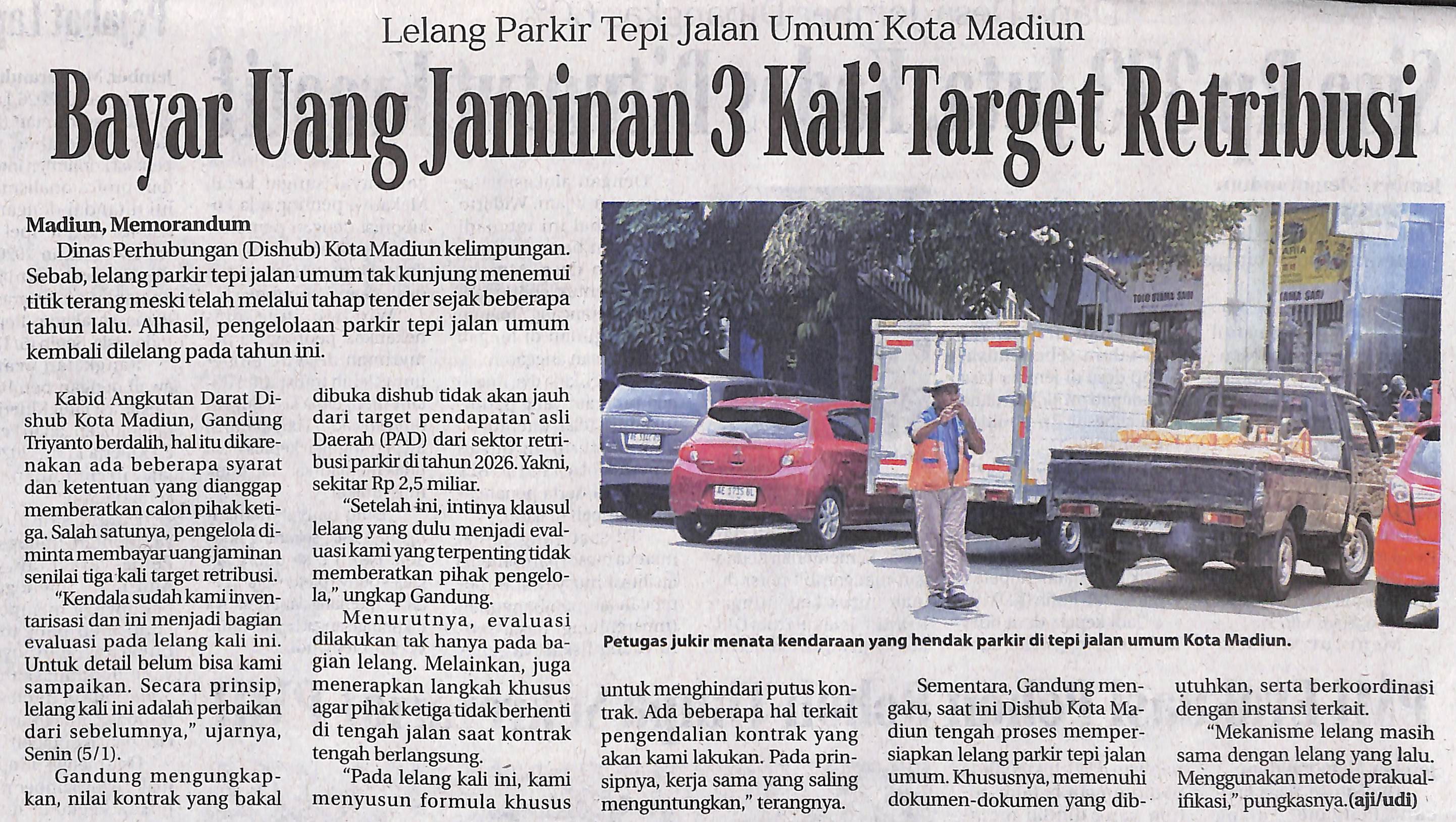 Bayar Uang Jaminan 3 Kali Target Retribusi