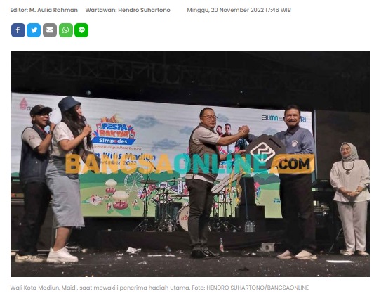 Hadiri Pesta Rakyat Simpedes BRI 2022, Ketertiban Penonton Dipuji Wali Kota Madiun