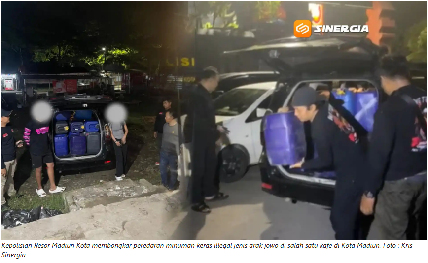 Polres Madiun Kota Amankan Ratusan Liter Miras, Diedarkan ke Pelanggan Kafe