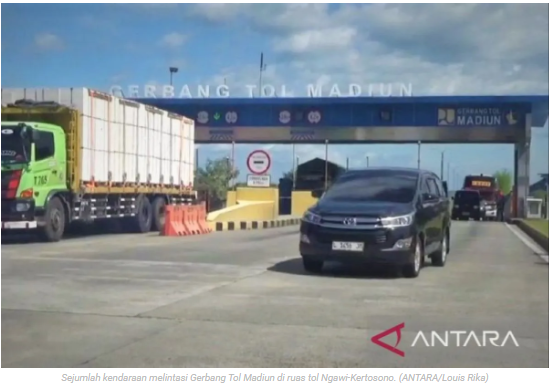 110.855 kendaraan lintasi GT Madiun saat libur Nataru