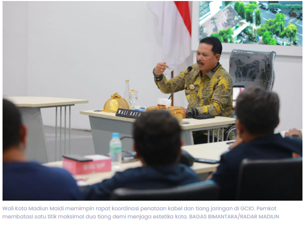 Wali Kota Maidi Batasi Tiang Jaringan di Kota Madiun, Satu Titik Maksimal Dua Tiang