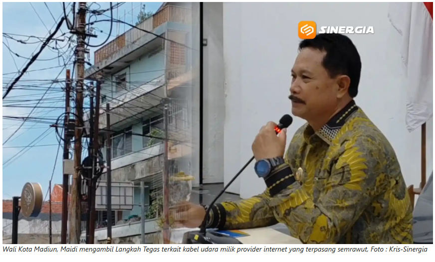 Langkah Tegas Wali Kota Madiun Maidi Tangani Kabel Udara Semrawut di Jalan